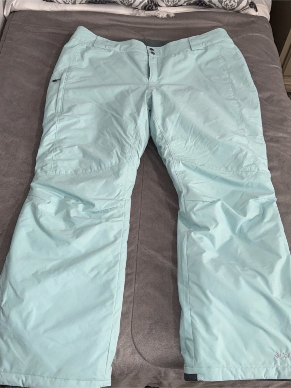 Columbia light minty blue Omni tech waterproof ski snow pants Sz 2XL